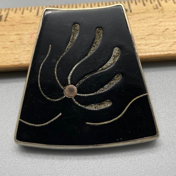 Vintage Sterling Black onyx Modernists
Earrings and‎ pendant Mid Century Beto - Picture 3 of 9